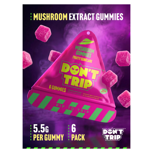 Dozo Don't Trip mushroom gummies, Fruity Sunflare, 6-count pouch