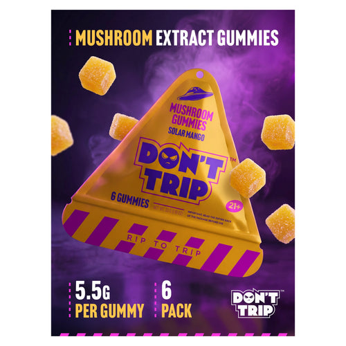 Dozo Don't Trip mushroom gummies, Solar Mango, 6-count pouch