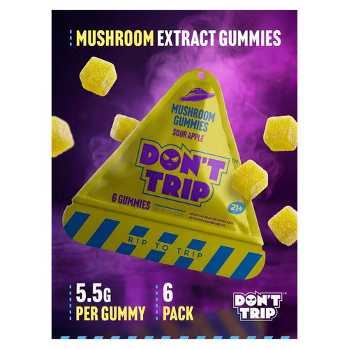 Dozo Don't Trip mushroom gummies, Sour Apple, 6-count pouch